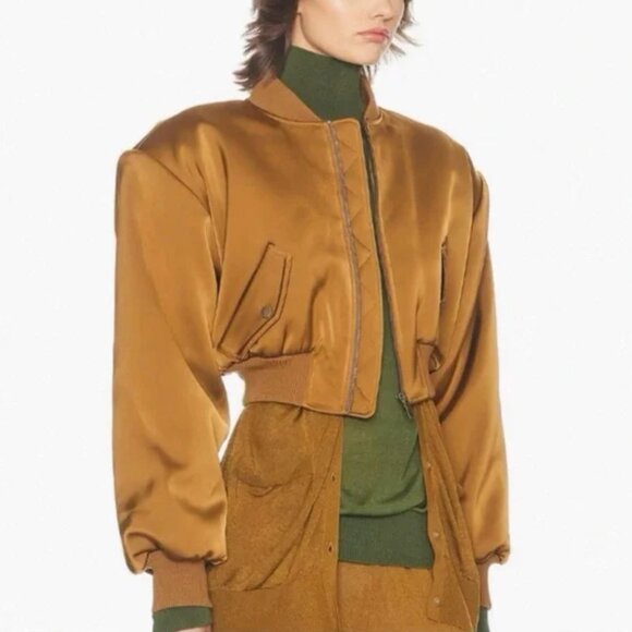 HELSA Satin Puff Bomber - Dijon S - Picture 4 of 6